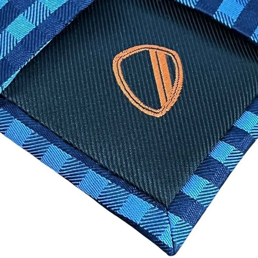 Ben Sherman Mens Hand Made 100% Silk Plaid Blue Navy Thin Skinny Neck Tie 2.75